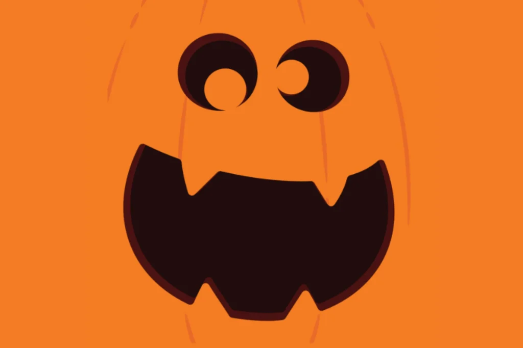 Illustration of a carved jack-o’-lantern face